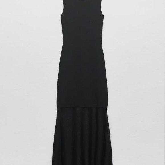NWT ZARA LONG KNIT DRESS  BLACK - REF. 2142/066 S, M - Picture 4 of 6